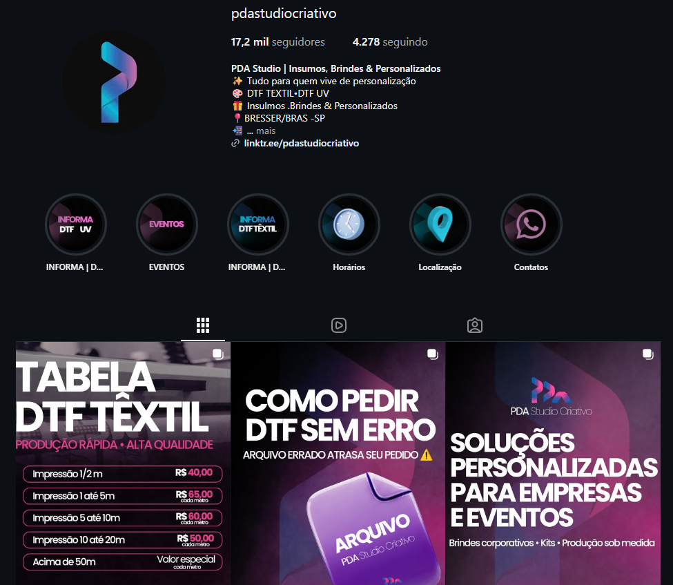 Instagram PDA Studio Criativo